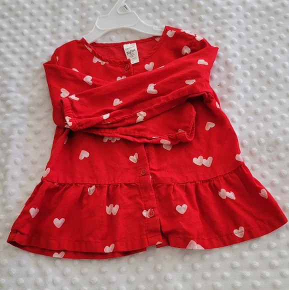 Red Heart Patterned Cardigan For Baby Girl - Picture 3 of 4